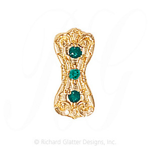 GS435 E - 14 Karat Gold Emerald Slide 